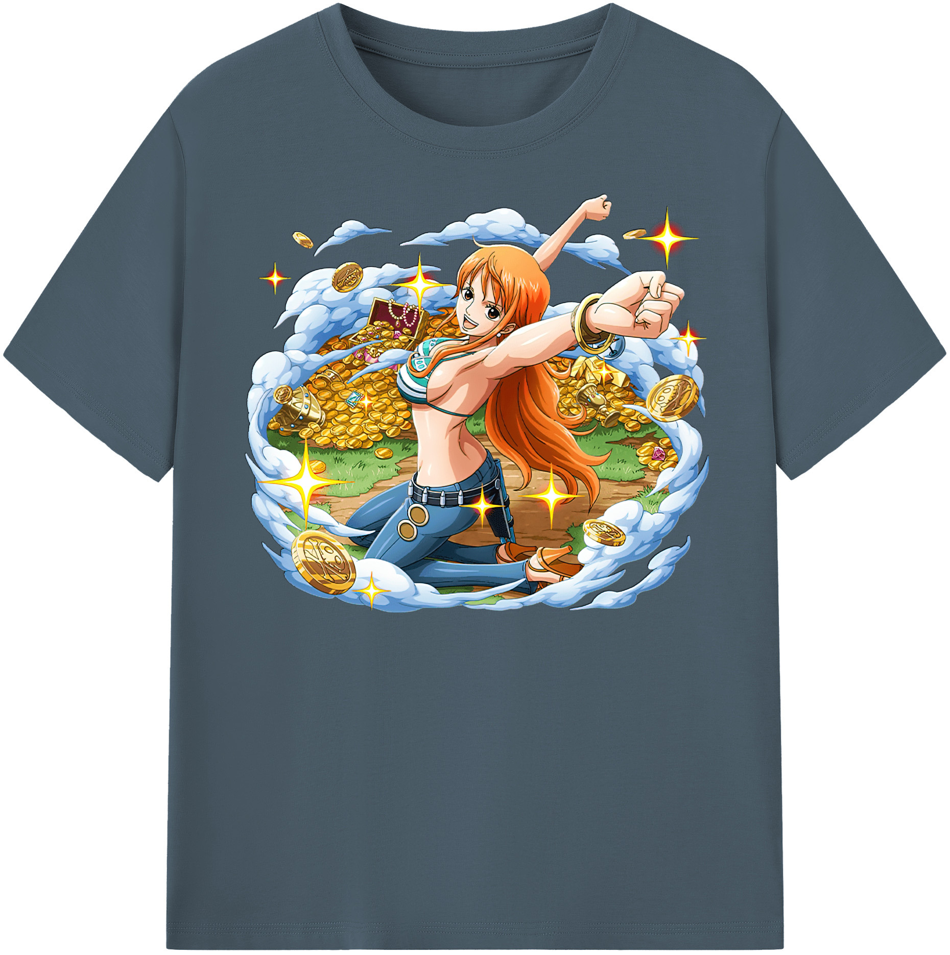 ワンピース ナミ ONE PIECE Nami 綿100％半袖Tシャツ（フロントプリント）